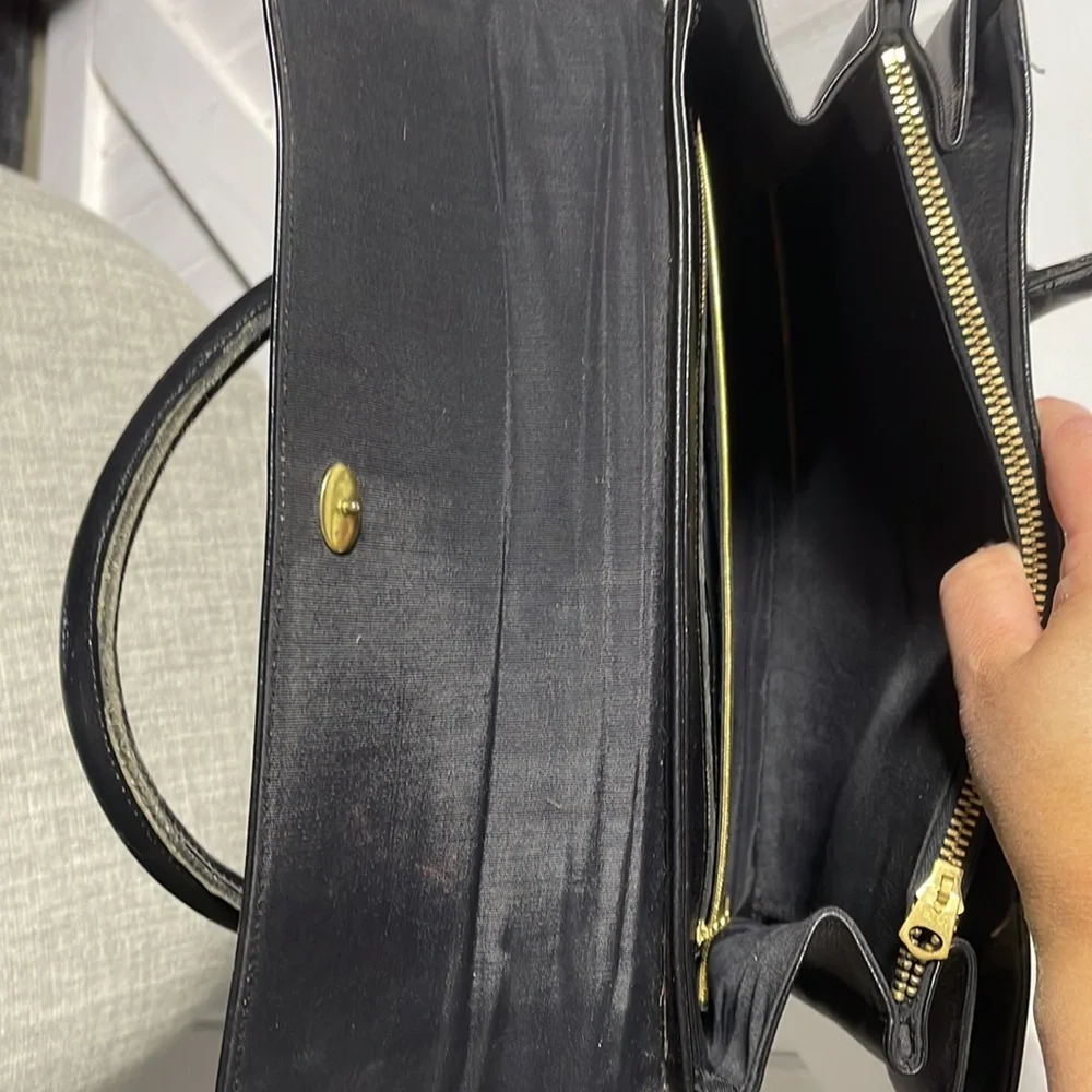 Rolfs Vintage Black Leather Satchel - Picture 10 of 13